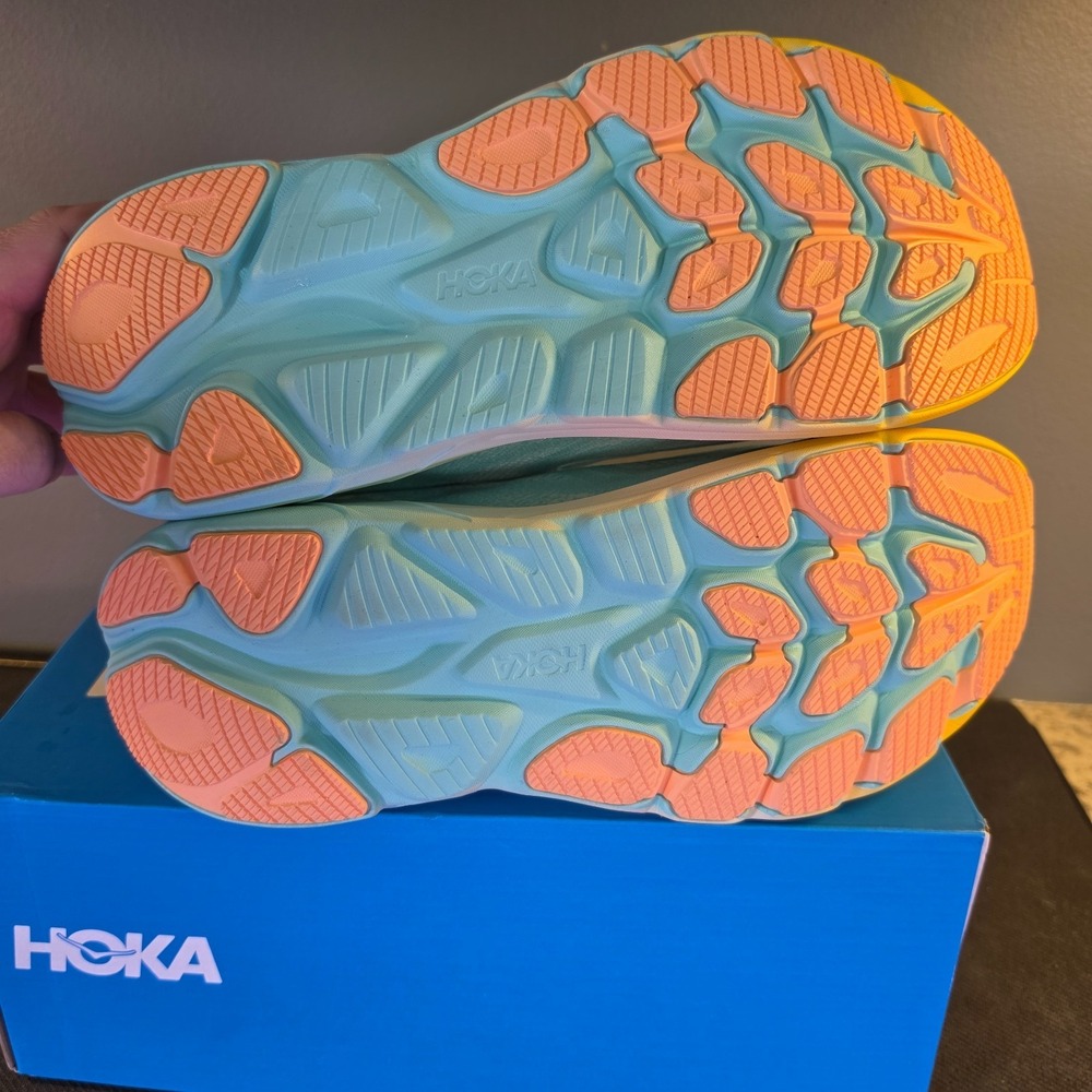 New Men's 11D Hoka Clifton 10 Blue Multi Color Running Gym Shoes 1120530 BBPK - Picture 6 of 9